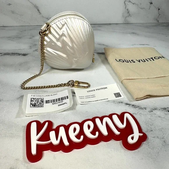 Louis Vuitton Shell Coin Purse Bag By The Pool Iridescent White/Gold LV Clutch - Picture 2 of 13